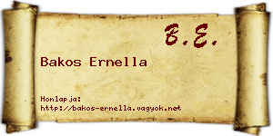 Bakos Ernella névjegykártya